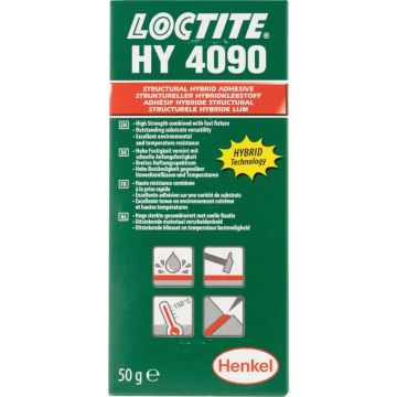 LOCTITE HY 4090, 50 g Dual cartridge, Box with Mixers